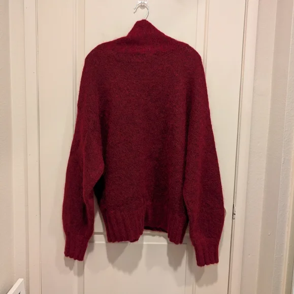Retrofete Marve Elegant Burgundy Sweater with Button Detail Small NWOT